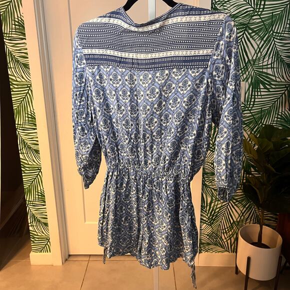 Faithfull The Brand Women's Blue Woodstock Playsuit Size Medium - Picture 5 of 13